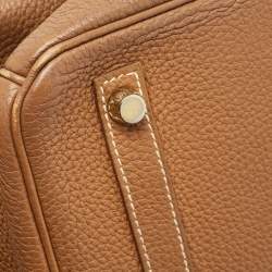 Pre Owned Hermes Gold Togo Leather Gold Finish Birkin 30 Bag
