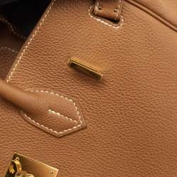Pre Owned Hermes Gold Togo Leather Gold Finish Birkin 30 Bag