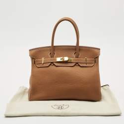 Pre Owned Hermes Gold Togo Leather Gold Finish Birkin 30 Bag