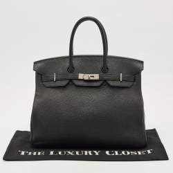 مملوكة مسبقًا حقيبة هيرمس بيركين 35 جلد  توغو نوار إكسسوار مطلي ذهبي