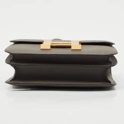 Pre Owned Hermes Etain Swift Leather Gold Finish Constance 18 Mini Bag