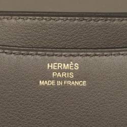 Pre Owned Hermes Etain Swift Leather Gold Finish Constance 18 Mini Bag