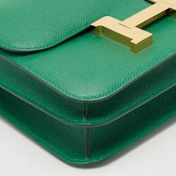 Pre Owned Hermès Vert Vertigo Epsom Leather Gold Finish Constance 24 Bag