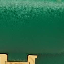 Pre Owned Hermès Vert Vertigo Epsom Leather Gold Finish Constance 24 Bag