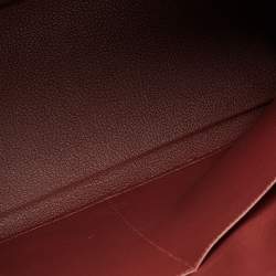 Pre Owned Hermès Rouge Grenat Clemence Leather Palladium Finish Kelly Retourne 35 Bag