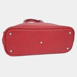Pre Owned Hermes Relax Bolide 35  Red Leather Bag