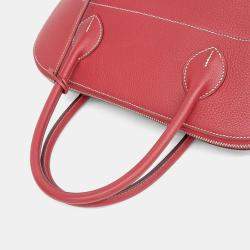 Pre Owned Hermes Relax Bolide 35  Red Leather Bag