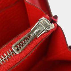 Pre Owned Hermes Rouge Garance Taurillon Clemence Asap Long Wallet