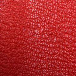 Pre Owned Hermes Rouge Garance Taurillon Clemence Asap Long Wallet