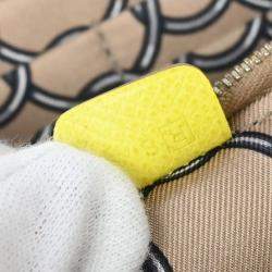 Pre Owned Hermes Lime Epsom Azap Silk In Long Wallet