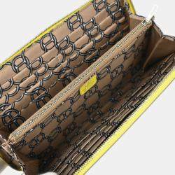 Pre Owned Hermes Lime Epsom Azap Silk In Long Wallet