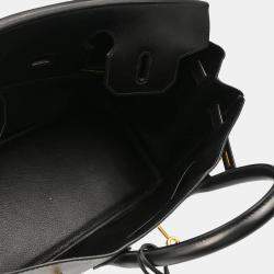 Pre Owned Hermes Black Box Calf Haut a Courroies 32 Handbag