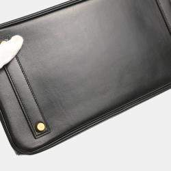 Pre Owned Hermes Black Box Calf Haut a Courroies 32 Handbag