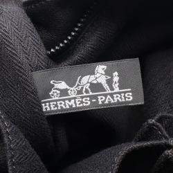 Pre Owned Hermes Caravan Vertical Black Leather Bag  