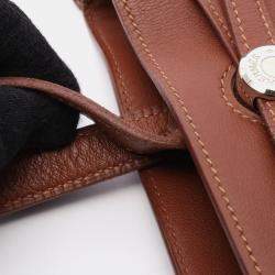 Pre Owned Hermes Cabana Gulliver Brown Leather Tote Bag