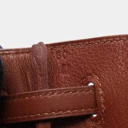 Pre Owned Hermes Cabana Gulliver Brown Leather Tote Bag