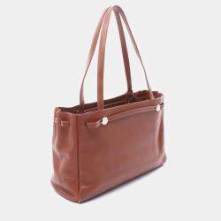 Pre Owned Hermes Cabana Gulliver Brown Leather Tote Bag