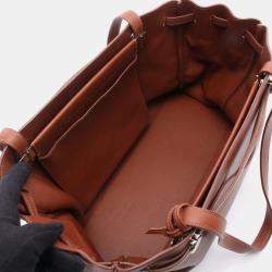 Pre Owned Hermes Cabana Gulliver Brown Leather Tote Bag