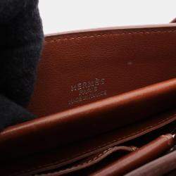 Pre Owned Hermes Cabana Gulliver Brown Leather Tote Bag