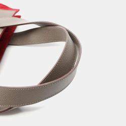 Pre Owned Hermes Petite H Etoupe Grey,Brown and Red Epsom Leather Shoulder Bag