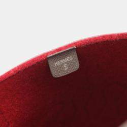 Pre Owned Hermes Petite H Etoupe Grey,Brown and Red Epsom Leather Shoulder Bag