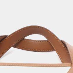 Pre Owned Hermes H En Biais PM  Brown Ecru Z Swift Leather Toilet H  Tote Bag