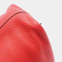 Pre Owned Hermes Picotin Lock 18 Rouge Tomate Taurillon Clemence Leather Shoulder Bag