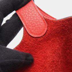 Pre Owned Hermes Picotin Lock 18 Rouge Tomate Taurillon Clemence Leather Shoulder Bag