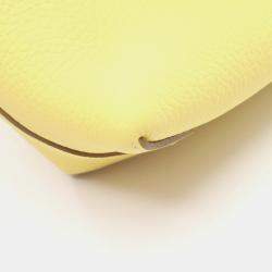 Pre Owned Hermes Cabasselier 31 Soufre Taurillon Clemence Leather Shoulder Bag