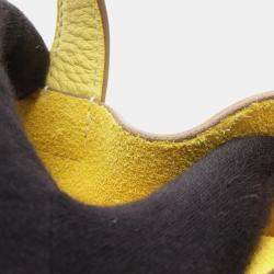 Pre Owned Hermes Cabasselier 31 Soufre Taurillon Clemence Leather Shoulder Bag