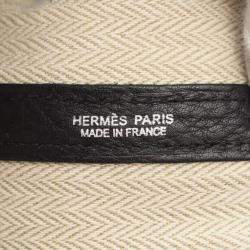 Pre Owned Hermes Garden Party PM Black Leather Bag 