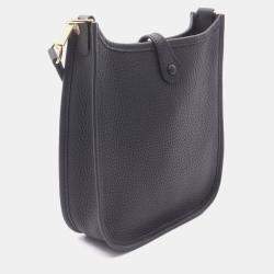 Pre Owned Hermes Evelyne Amazon TPM Black  Clemence Leather  Shoulder Bag