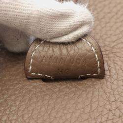 Pre Owned Hermes Evelyne 3 Troyes PM Shoulder Bag A Clemence Leather Etoupe Grey Shw