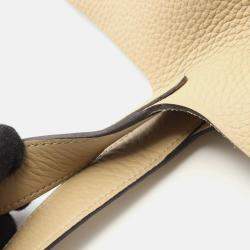 Pre Owned Hermes Picotin Lock 22 Trench Beige Taurillon Clemence Leather Bag