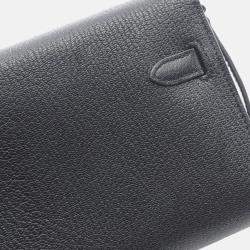 Pre Owned Hermes Kelly To Go Black Chevre Leather Shoulder Bag