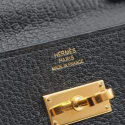 Pre Owned Hermes Kelly To Go Black Chevre Leather Shoulder Bag