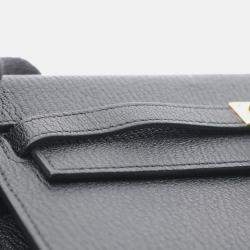 Pre Owned Hermes Kelly To Go Black Chevre Leather Shoulder Bag