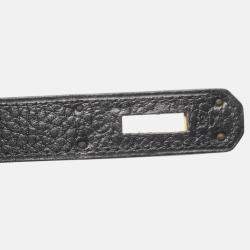 Pre Owned Hermes Kelly 32 Shoulder Handbag V Ardennes Leather Noir Black Sellier Ghw
