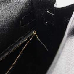 Pre Owned Hermes Kelly 32 Shoulder Handbag V Ardennes Leather Noir Black Sellier Ghw