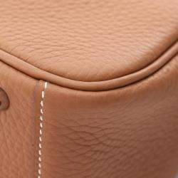 Pre Owned Hermes Lindy Mini Shoulder Bag K Clemence Leather Brown Shw