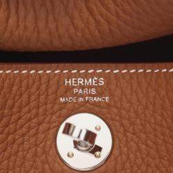 Pre Owned Hermes Lindy Mini Shoulder Bag K Clemence Leather Brown Shw