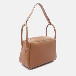 Pre Owned Hermes Lindy 26 Shoulder Bag K Clemence Leather Brown Ghw
