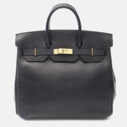 Pre Owned Hermes HAC Birkin 32 Black Ardennes Leather Handbag