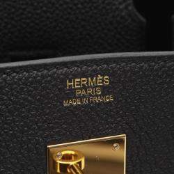 Pre Owned Hermes Birkin 30 Handbag B Togo Leather Noir Black Ghw