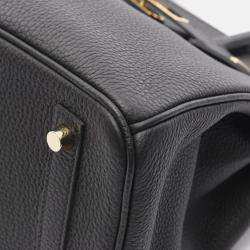 Pre Owned Hermes Birkin 30 Handbag B Togo Leather Noir Black Ghw