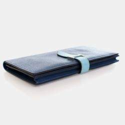 Pre Owned Hermes Bearn Blue Epsom/Swift Leather Wallet