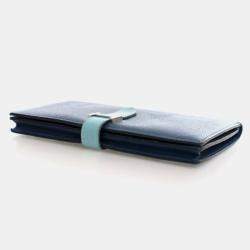 Pre Owned Hermes Bearn Blue Epsom/Swift Leather Wallet
