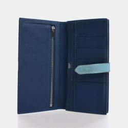 Pre Owned Hermes Bearn Blue Epsom/Swift Leather Wallet