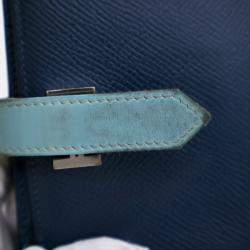 Pre Owned Hermes Bearn Blue Epsom/Swift Leather Wallet