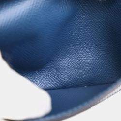 Pre Owned Hermes Bearn Blue Epsom/Swift Leather Wallet